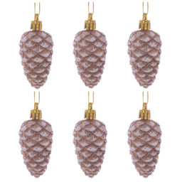 Набор из 6шт Украшение новогоднее "Шишка", L16 W4 H18 см