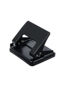 Дырокол 20л метал черный, с линейкой