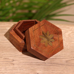 Шкатулка «Солнце», 6.5×7.5×4 см, дерево шишам