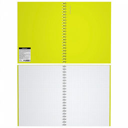 Цена за 12 шт. Тетрадь общая ученическая на спирали ErichKrause Neon, А4, 120 листов, клетка, ламинация глянцевая, структурное тиснение лён  фото 17