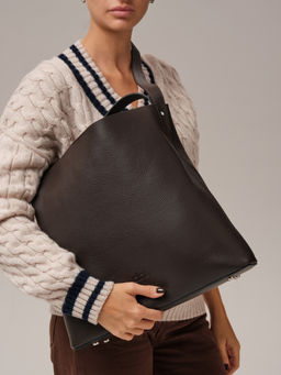 Кожаная сумка шоппер Olga DBR 30948 коричневый шоколад  фото 4