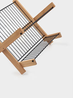 Сушилка для посуды Доляна Meli, 2 уровня, 39.5×34×27.5 см, бамбук, металл, чёрная