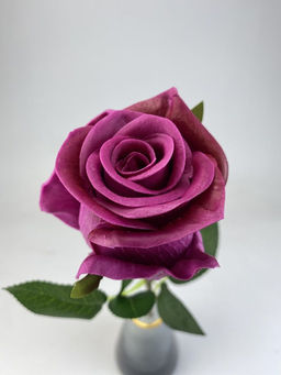 Роза силиконовая ароматизированная 55см, цвет бордовый - Aopen фото 9