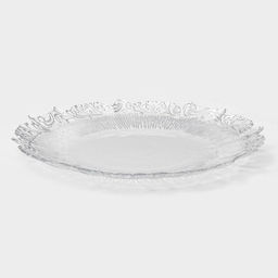 Тарелка - блюдо подстановочное «Узор», d=33 см, цвет окантовки серебряный