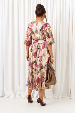 Платье Beautiful Free 6412 бежево-бордовый