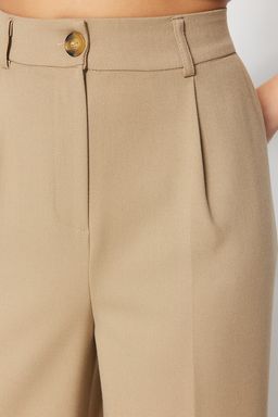 TRENDYOLMILLA Haki Utu Izli Wide Leg/Genis Paca Dokuma Kumas Pantolon TWOSS23PL00326  фото 4