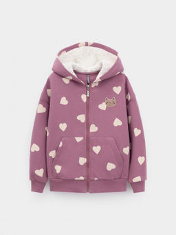 КР 302826/темная орхидея,сердечки к591 джемпер (толстовка) для дев - Crockid фото 2