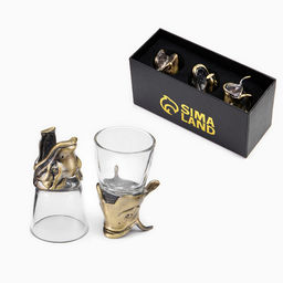 Рюмки для водки "Удачный улов", подарочный набор на 3 персоны, рюмки 50 мл, бронза