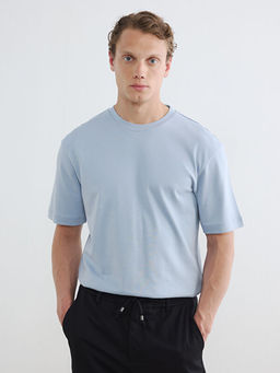 Relaxed Fit Bisiklet Yaka Erkek Ti??rt