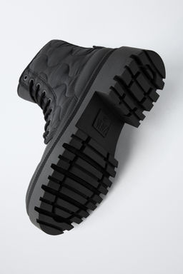 QUILTED LACE-UP ANKLE BOOTS - Zara фото 8