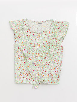 Bisiklet Yaka Desenli K?z ?ocuk Bluz