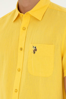 U. S. Polo Assn / Мужская желтая рубашка с коротким рукавом - U.s. polo assn фото 14