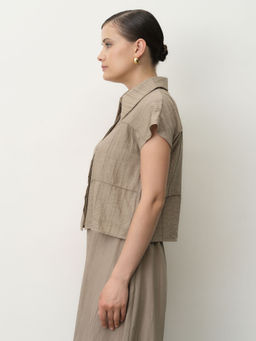 Блуза из вискозы 5011946 коричневая