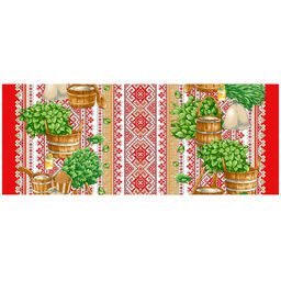 Полотенце вафельное 62х150см Русская баня, хлопок 100%, 171гр/м2, Домашняя мода (Россия)