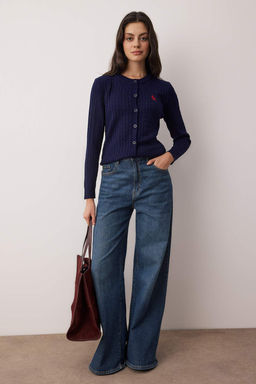 Lacivert At Nak?sl? Sac Orgu Ince Triko H?rka TWOAW26HI00289