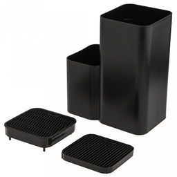 Подставка для ножей и столовых приборов пластмассовая 19х11х22,5см, черный (Россия)