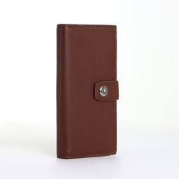 Портмоне мужское, на магните, три отделения, коричневое