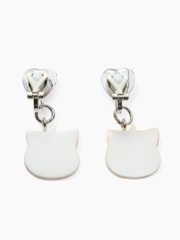 Цена за 2 шт. Серьги-клипсы детские «Выбражулька» кот с сердцем кристалл, цветные