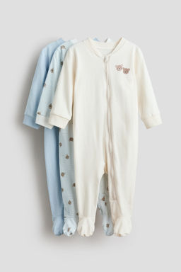 Pack de 3 pijamas enteros con cremallera