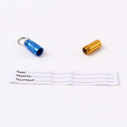 Адресник-капсула под записку, 0,8 х 3,3 см, голубой/золотой - Пижон фото 2