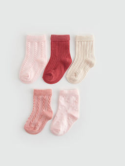 Kendinden Desenli K?z Bebek Soket ?orap 5li