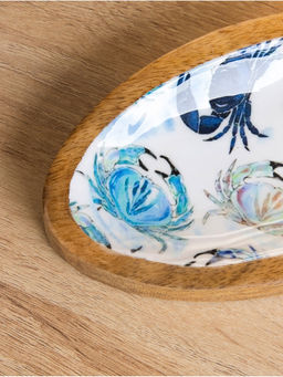 Блюдо в форме рыбки «Крабы», 25.5×10×2 см, дерево манго