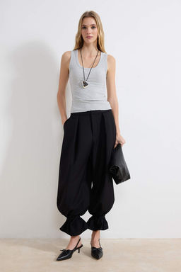 Siyah Fitted/Vucuda Oturan Kolsuz Fitilli Esnek Orme Atlet TWOSS26AL00007 - Trendyolmilla фото 7