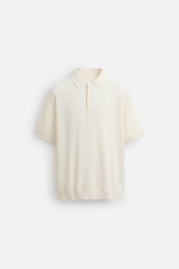 RIBBED KNIT POLO SHIRT - Zara фото 7