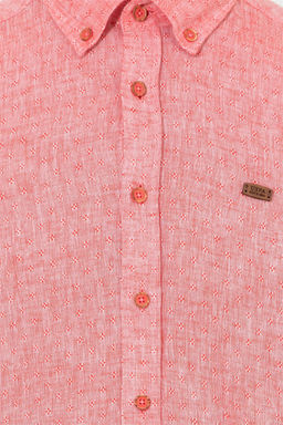 Мужская красная рубашка с воротником на пуговицах и длинным рукавом - U.s. polo assn фото 12