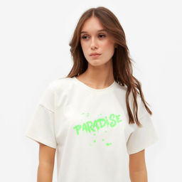 Футболка женская MINAKU Paradise, экрю, размер 52