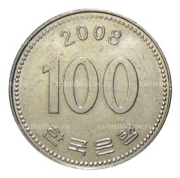 Монета 100 вон 2008 года Южная Корея
