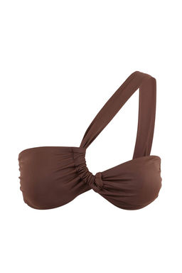 Kahverengi Straplez Kapl? Drapeli Bikini Ustu TBESS26BU00015