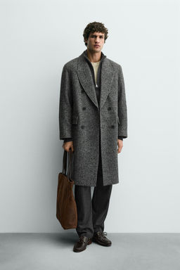 HERRINGBONE WOOL COAT
