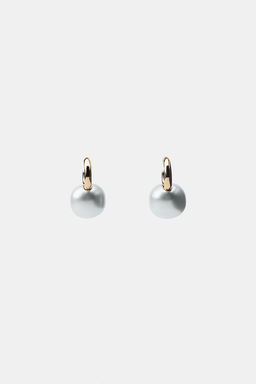 FAUX PEARL HOOP EARRINGS - Zara фото 2