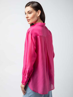 VILATTE / Блузка из полупрозрачного лиоцелла с натуральным шелком  фото 3