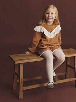 Beli Lastikli K?z ?ocuk ?ort ve K?lotlu ?orap 2li Tak?m