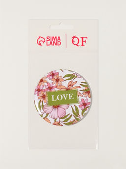 Цена за 2 шт. Зеркало карманное LOVE, d=7 см, белое