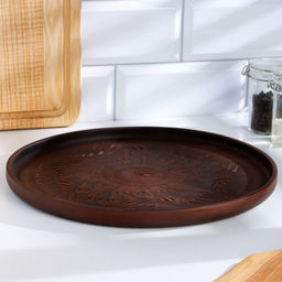 Блюдо для пиццы «Вьюнок», 28×2.5 см, красная глина