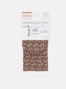 Цена за 2 пары. Носки Классические CONTE FANTASY Плотные носки с вывязанным рисунком сердечки nero-natural - Conte elegant фото 5