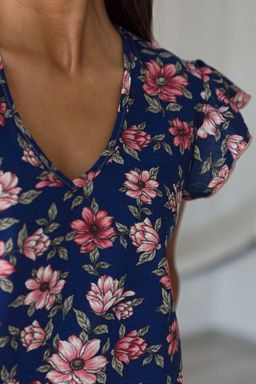 Платье женское из кулирки Элиза бежевые цветы - Амадэль фото 6