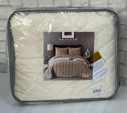 Покрывало ПВХ велюр (220*240) без наволочек кремовый KREM мод 2