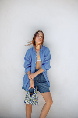 SHORTS DENIM TIRO ALTO ZW COLLECTION / Azul - Zara фото 4