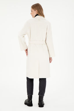 Женское кремовое пальто с вышивкой Неожиданная скидка в корзине - U.s. polo assn фото 5