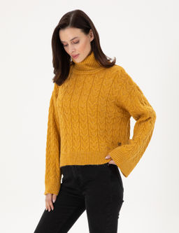 Hardal Crop Top Bal_k__ Yaka Kazak