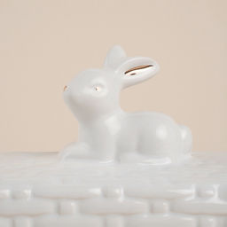 Маслёнка SL Home «Пасхальные кролики», 20.5×11×15.5 см, доломит, белая