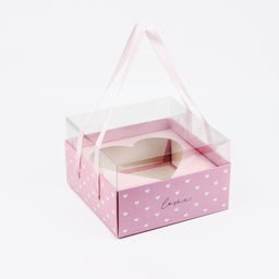 Коробка для цветов с фигурным вкладышем и PVC крышкой «Love», 23.5 х 23.5 х 15 см