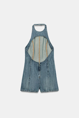 MONO CORTO HALTER DENIM TRF / Azul - Zara фото 5