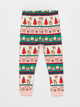 Bisiklet Yaka Uzun Kollu Y?lba?? Temal? K?z Bebek Pijama Tak?m?