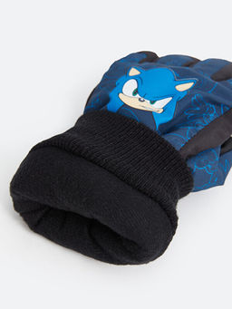 Sonic Bask?l? Erkek ?ocuk Kar Eldiveni