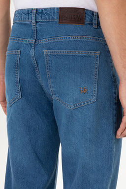Erkek Mavi Loose Fit Jean Pantolon